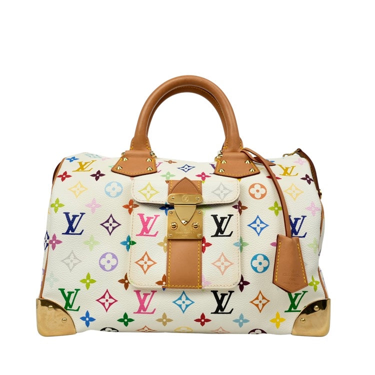 Louis Vuitton Monogram Multicolore Speedy 30 White Handbag