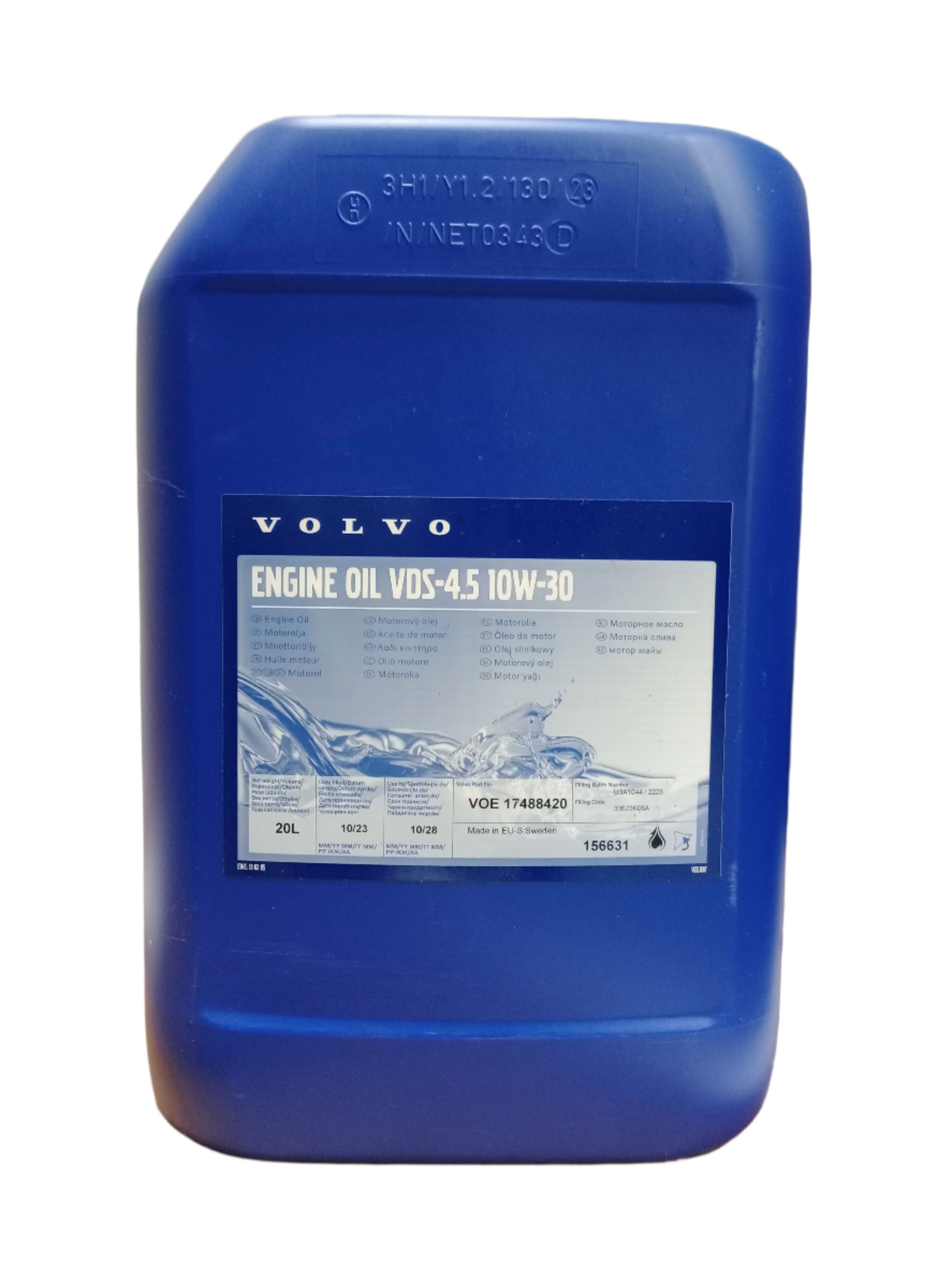 VOLVO PENTA 10W 30 VDS 4.5 ENGINE OIL 20L 24809454 WAS   17488420