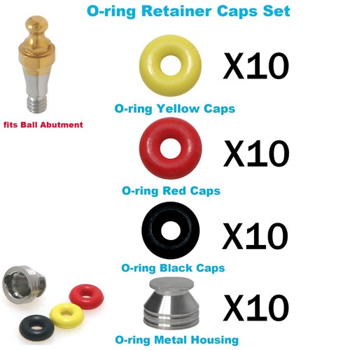 10Pcs Dental O ring Kit for Implant Ball Attachment Abutments fit Hiossen Osstem