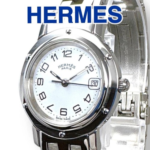 Hermes Clipper CL4.210 Women's Watch White Dial, Authentic, Luxury Timepiece