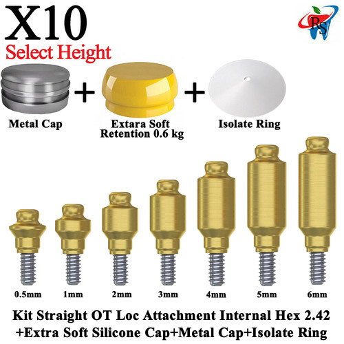 10x Kit Straight OT Loc Attachment Int Hex 2.42 Extra Soft Silicone Cap Ring