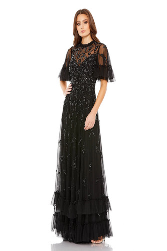 MAC DUGGAL Pink Pleated Halter Neck Asymmetrical Hem Gown