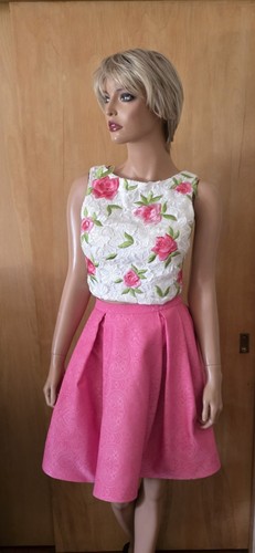 MAC DUGGAL ~ WOMEN'S 2 PC. FLORAL LACE TOP & SKRT SET ~ SZ 8