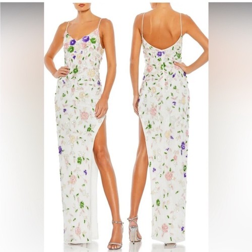 MAC DUGGAL EMBELLISHED LACE SLEEVLESS V NECK GOWN 10893   8