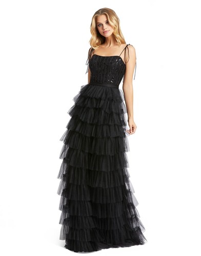 (89) ❤️ BNWT MAC DUGGAL EMBELLISHED PLUNGE NECK SLEEVELESS TRUMPET GOWN #68…