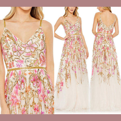 Mac Duggal Beaded Scoop NWT