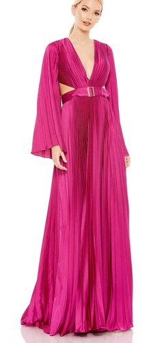 IEENA FOR MAC DUGGAL 26732 Fushcia Long Sleeve Lace up Charme $598 Sz 6