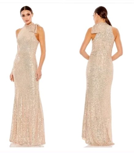 Mac Duggal 26531 Charme Halter Strap Soft Tie Waist Gown