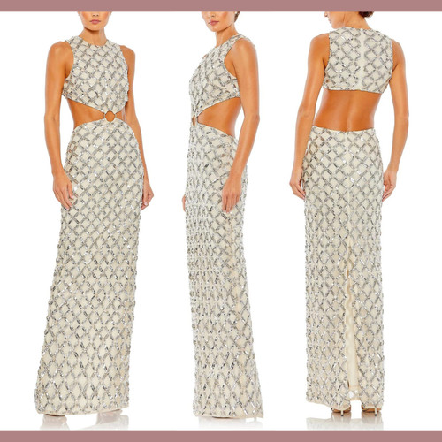 (137) ❤️ BNWT MAC DUGGAL EMBELLISHED SLEEVELESS WRAP OVER GOWN #9141