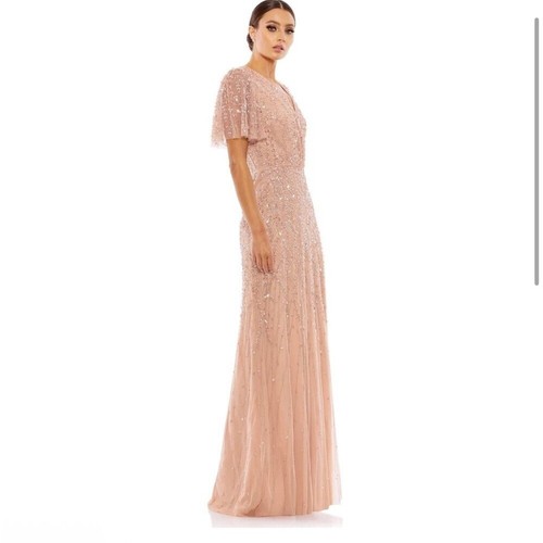 Mac Duggal 11302 Rose Pink Pleated Halter Neck Asymmetrical Hem Gown 2