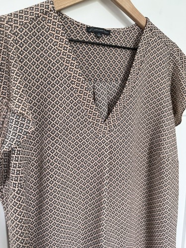 Adrianna Papell Top 1x Geometric Pink Pattern XL Cute Lightweight Shirt Blo