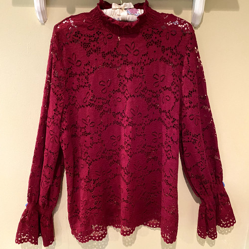 Adrianna Papell Lace Top & Camisole  Size L  Ruby Red  Exc Cond