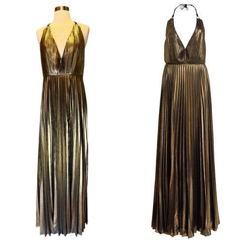 AIDAN MATTOX Pleated Floral Chiffon Gown Size 10US MSRP $350