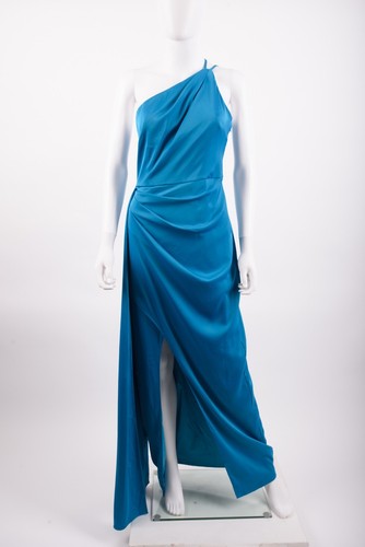 Aidan Mattox Twilight Blue Beaded Cape Sleeve Flutter Gown Size 0 4 NWT $495