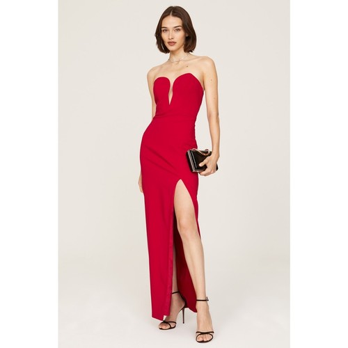 RTR Aidan Aidan Mattox Sz 4 Red Strapless Sweetheart Slit Cocktail Gown sexy