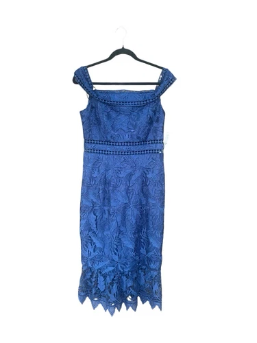 Aidan Mattox Lace Off Shoulder Midi Spring Summer Dress Size 8 NWT MSRP $245