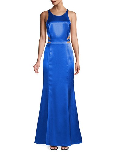 Aidan by Aidan Mattox Liquid Satin Cutout Column Gown  Lined  Size 12  $220 NWT