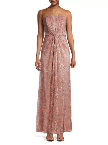 Aidan Mattox Lace Drape Overlay Midi Dress  Straightneck  Size 8  $440 NWT
