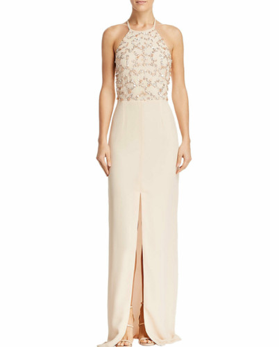 Aidan By Aidan Mattox Cobalt Blue Lace Overlay Open Back Cocktail Dress 0 XS GUC