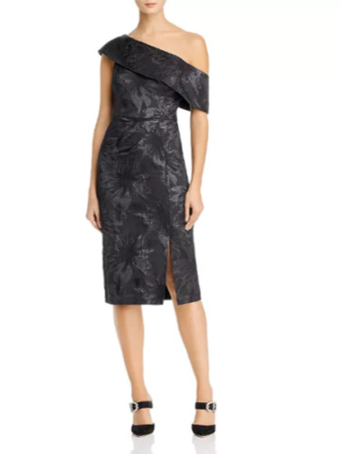 AIDAN MATTOX Womens White Slit Spaghetti Strap Full Length Sheath Dress 8