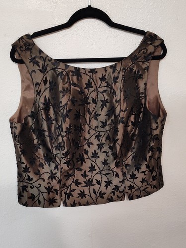 JS Collections Woman Wine Sleeveless Blo Shirt Tank Size 14 Stretch
