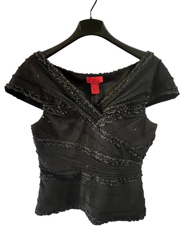 JS Collections Size 8 Evening Wear Top Date Night Girls Night black Sparkly