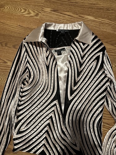 JS COLLECTIONS JS Boutique Women's Jacket And. Camisole Cream & Black Size Petite MM *Note**