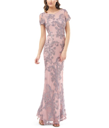 JS Collections Womens Embroidered Gown Dress  Pink  2