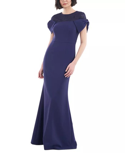 JS Collections Women's Formal Dress Embroidered Lace Long Evening Gown Sz 2 NWT