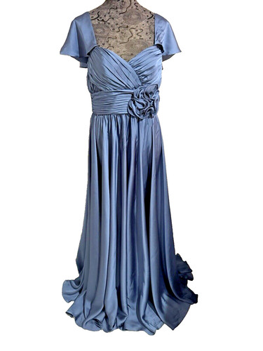 NWOT JS Collections Grecian Chiffon Dress Gown Classic Blue Size 10