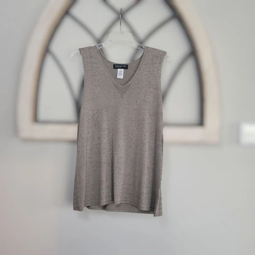 JS COLLECTIONS *NWT* JONES NEW YORK COLLECTION Taupe V neck Sleeveless Knit Camisole Blo Sz