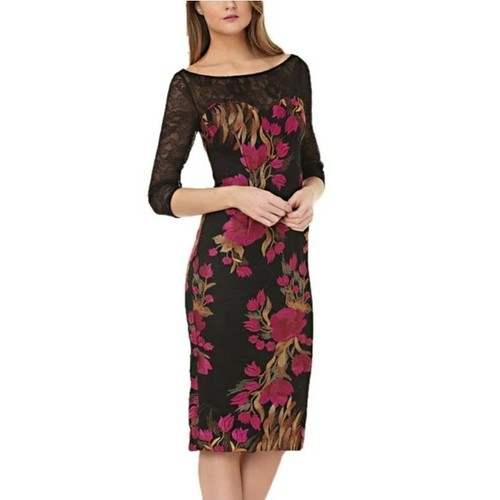 Js Collections Beaded Surplice V neck Gown Women's Size 2