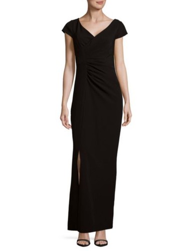 $590 NWT   JS COLLECTIONS Women's V NECK CREPE (866402) Black GOWN   DRESS   4