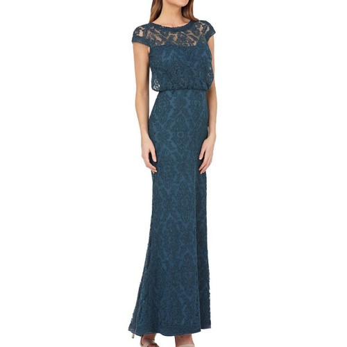 JS COLLECTIONS JS COLLECTION Women's Blouson Lace Illusion Soutache Ball Gown Dress TEDO