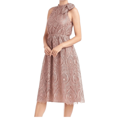 JS Collections EMBROIDERED ON LACE COCKTAIL DRESS Black White Size 4 6 8 $325