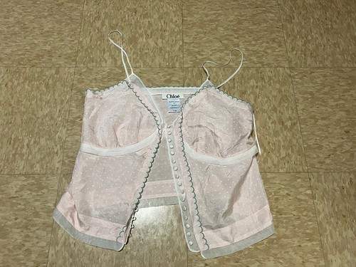 JS COLLECTIONS PHOEEBE PHILO S S 2005 RUNWAY COLLECTION RARE SILK DOT CAMISOLE NWTGS SZ F42