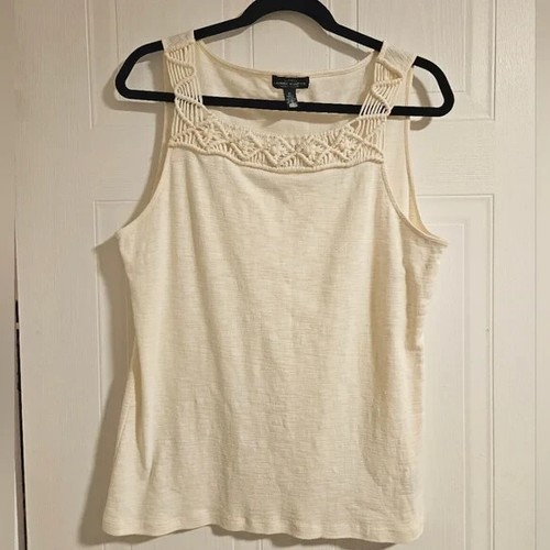 Lauren Ralph Lauren womens XL Crochet detail NWT off white Sleeveless NWT