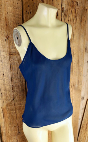 Lauren Ralph Lauren Dark Blue Sheer Spaghetti Strap Cami Top Size 10