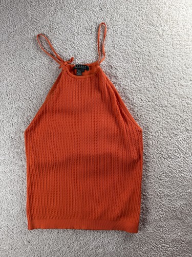 LAUREN RALPH LAUREN Woman's Ralph Lauren Navy Blue Sheer Camisole Tank Top Size 8P