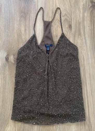 Lauren Ralph Lauren S Women Hand Beaded Sequin Racerback G Camisole Tank Top