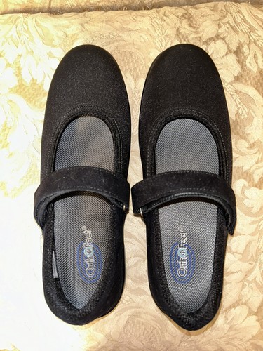 Orthofeet NEW NO BOX Women’s Mary Jane Easy Straps Shoes Size 5.5 Medium Black