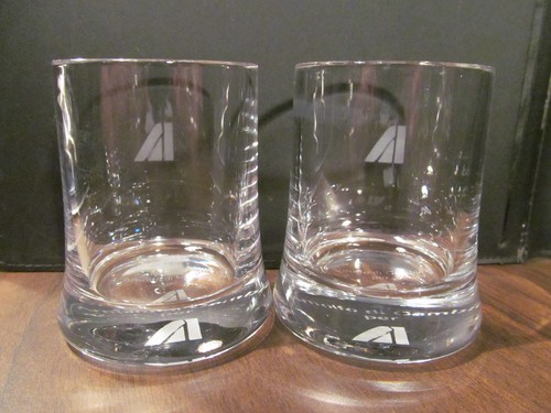 2 x vintage ALITALIA AIRLINE ARNOLFO di CAMBIO first class bar glass set Italy