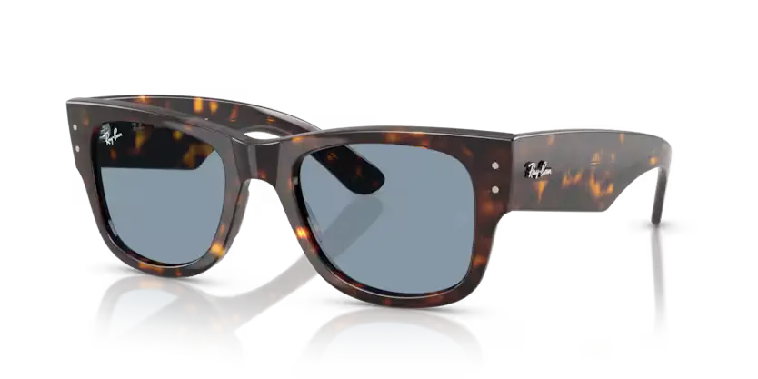 Ray Ban Mega Wayfarer Sunglasses Havana Frame Blue Lens RB0840S 902 56