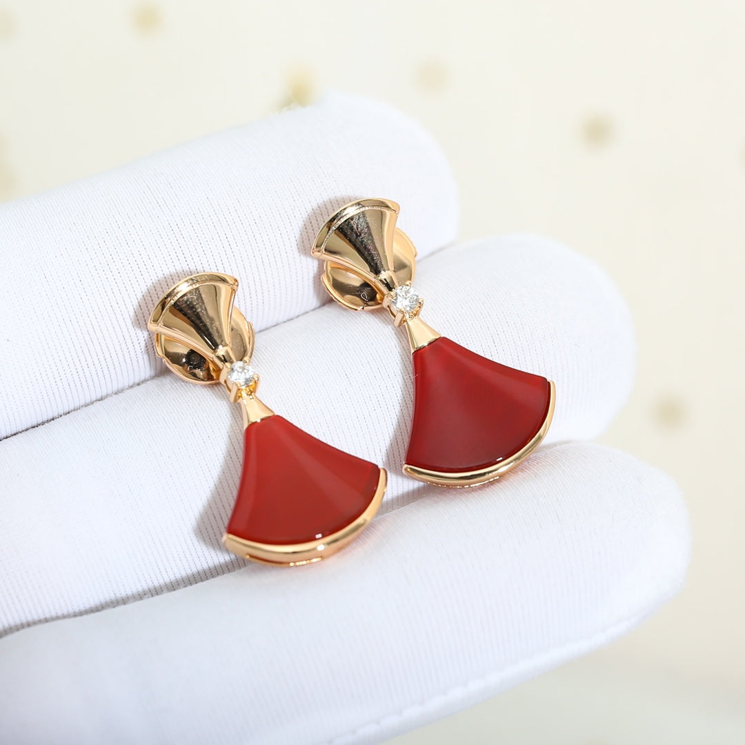 KHAI DREAM CARNELIAN PINK GOLD EARRINGS