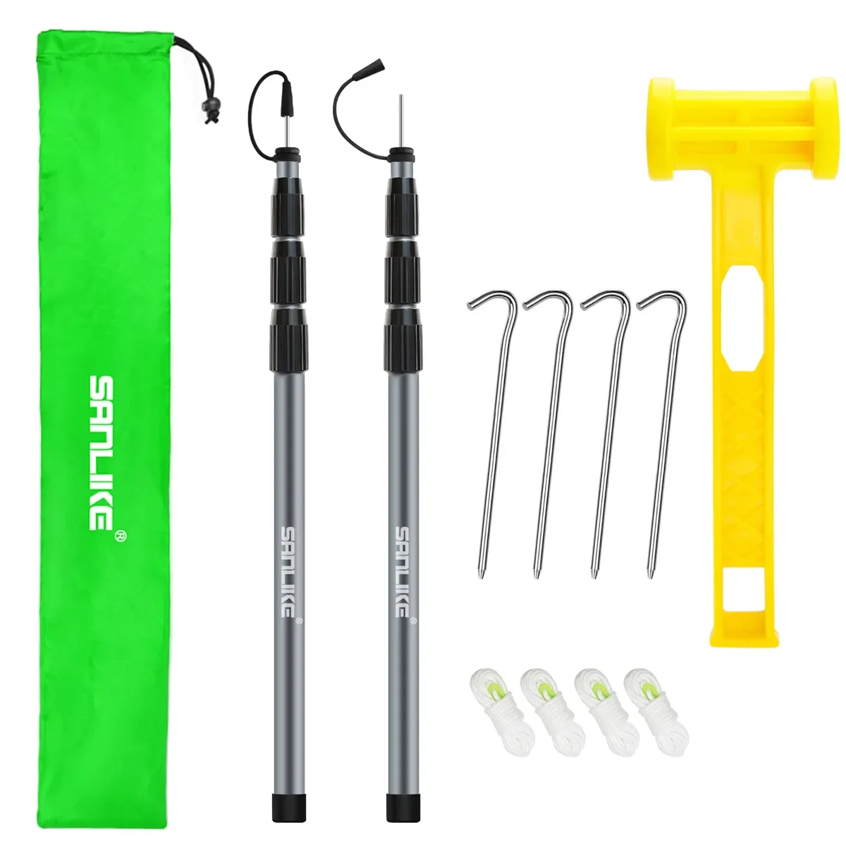 SANLIKE STORE SANLIKE 250CM adjustable length tent pole set for camping and outdoor support poles Aluminium tent poles Tarpaulin poles
