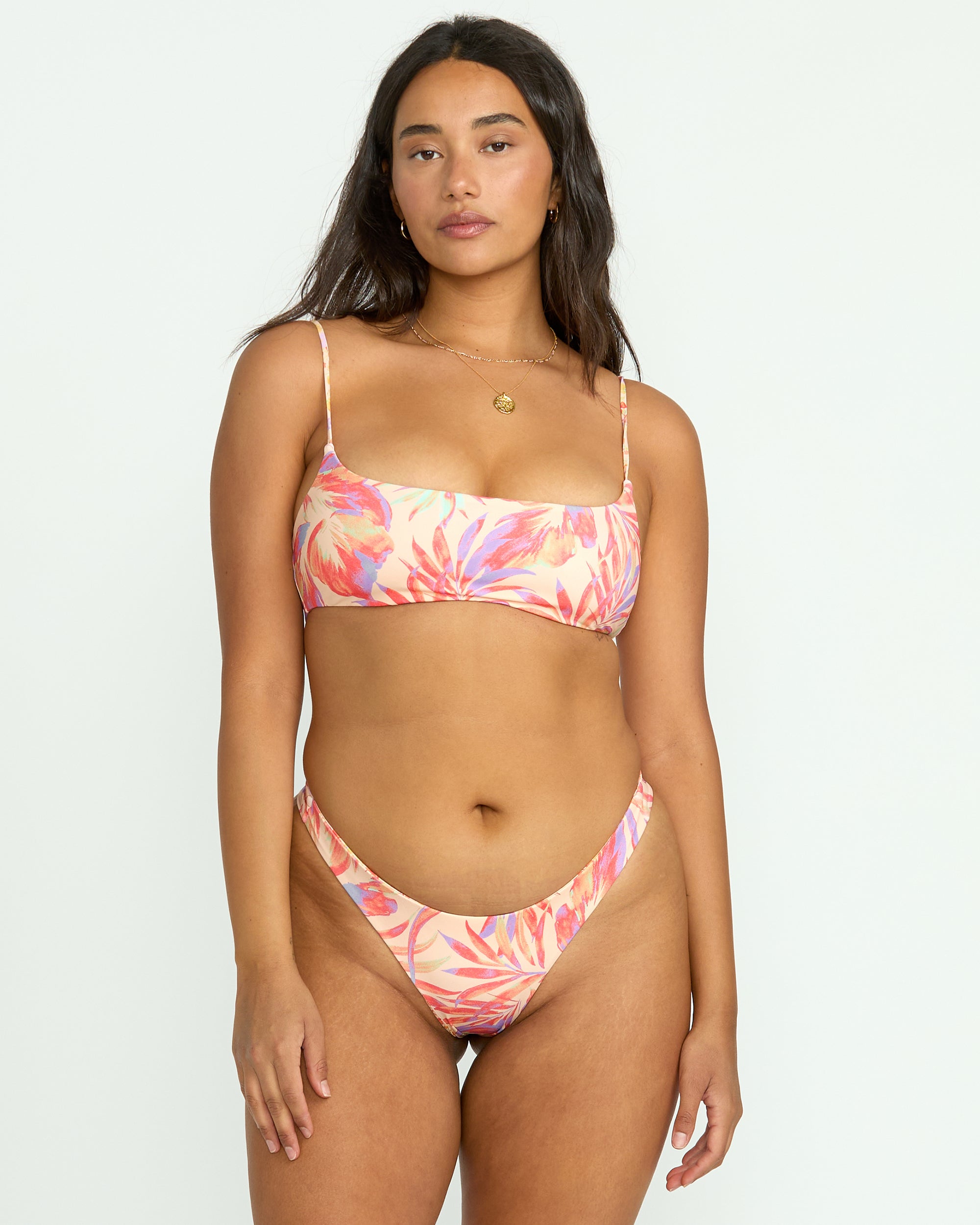 O5 BILLABONG Tropic Wave Reversible Jaclyn Crop Bikini Top   Multi