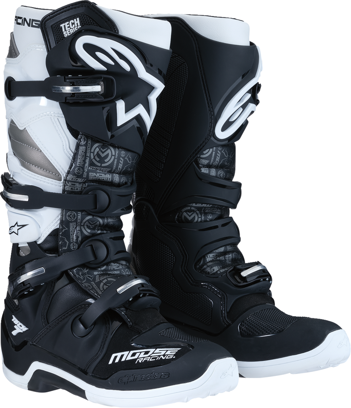 MOOSE RACING Tech 7 Boots   Black/White/Gray   US 16   Part 0212024 153 16