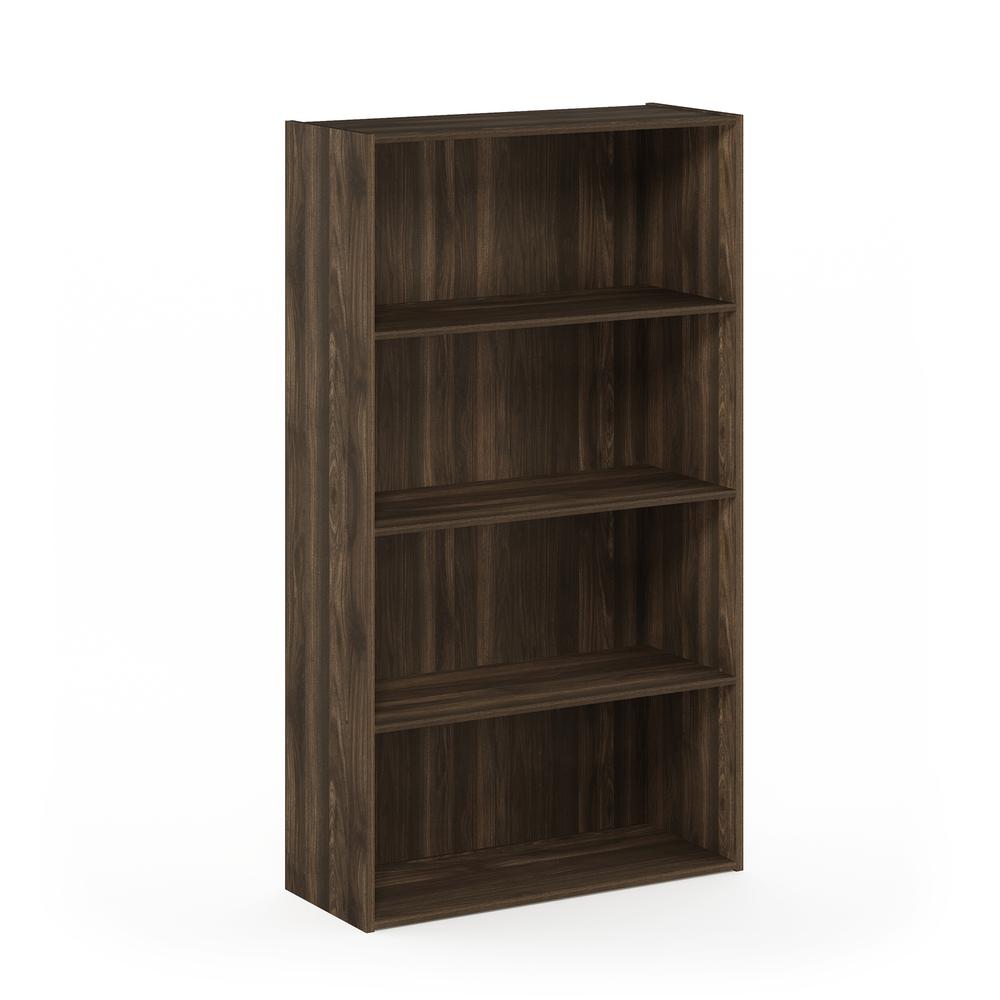 2736 Furinno Pasir 4 Tier Open Shelf  Columbia Walnut