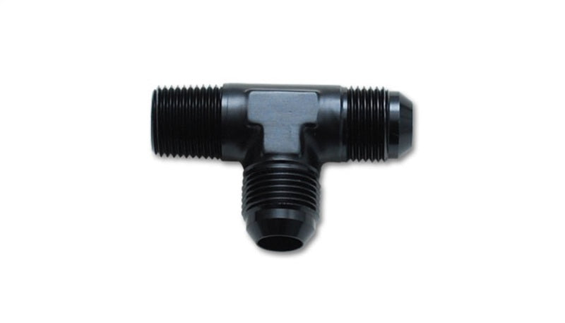 Vibrant  4AN x 1/8in NPT Flare to Pipe On Run Tee Adapter Fitting   Aluminum