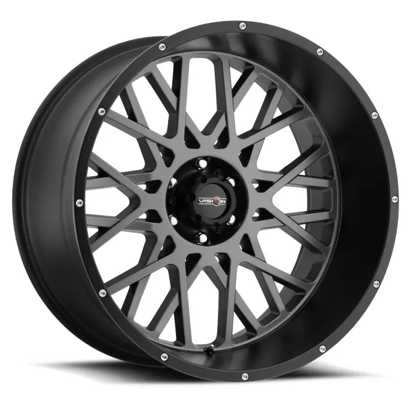 Vision Wheels 412 ROCKER 20X9 6x135 CB87.1 ET12 Anthracite with Satin Black Lip